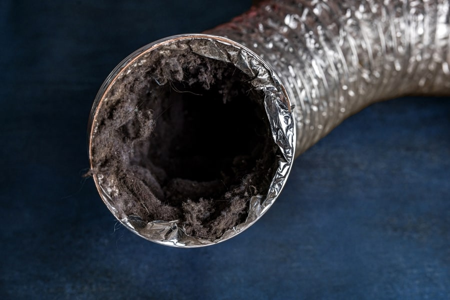 Lint-clogged duct